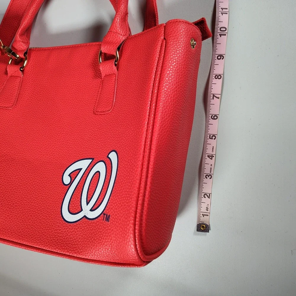 FOCO Washington Nationals MLB Red Pebbled Satchel Crossbody Bag Handbag Fan Gear